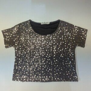 Chloe K Size Small Sequined Crop Top